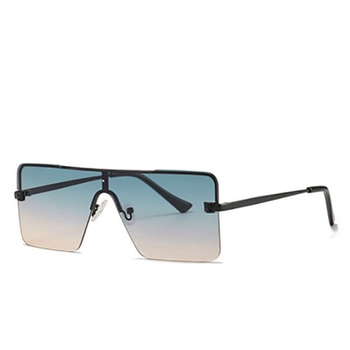 New Leopard head conjoined piece sunglasses European and American rimless sunglasses for men and women square sunglasses