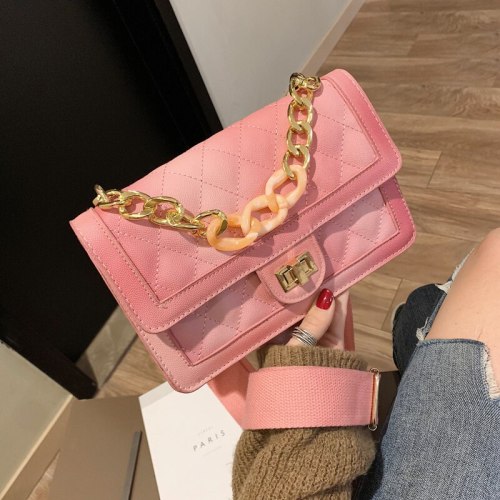 Trendy Fashion Chain Shoulder Female Purses Luxury PU Leather Handbags for Women 2021
