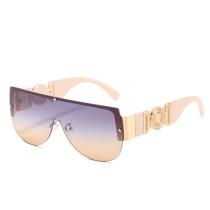 2021 Big Sunglasses Women Men Retro Pilot Frame Oversized  Female Shades One Lens Vintage Glasses