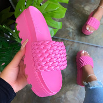 2021  summer woven outdoor women platform shoes slides fashion women sandals
