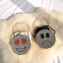 Diamond Smiling Face Ladies Hand Bags Girls
