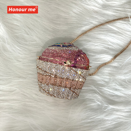Luxury small evening bag rhinestone colorful diamond purse bling party shoulder bag high quality wedding purse crystal clutches