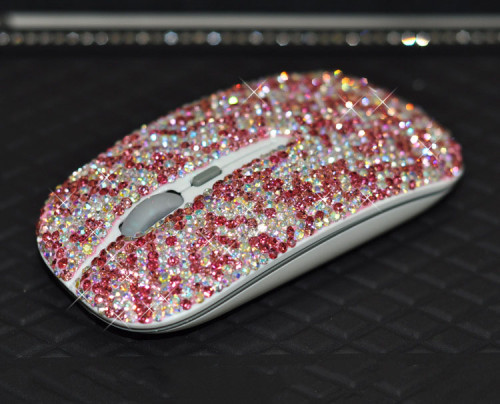 Bling crystal rhinestone  laser  wireless gaming mouse optical  lightweight wirelesz