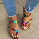 2021 Ladies Summer  Multicolor Sexy  Beach Flip-flops  Buckle Slip-On Thong Flat With Gradient Slippers