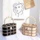 Luxury rhinestone crystal party bag heart-shaped crystal pearl bucket bag