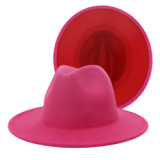 Hot sale 2 colors fedora hats for women tie dye felt man made wool fedora panama cheetah print hats cap for men