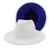 Hot sale 2 colors fedora hats for women tie dye felt man made wool fedora panama cheetah print hats cap for men