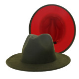 Hot sale 2 colors fedora hats for women tie dye felt man made wool fedora panama cheetah print hats cap for men