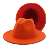 Hot sale 2 colors fedora hats for women tie dye felt man made wool fedora panama cheetah print hats cap for men