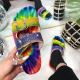 Slippers for Women Coloured Diamonds Vamp Tie-dye Style Cork Sole Shoes Flat Ladies Shoes and Sandals Women Custom Slippers