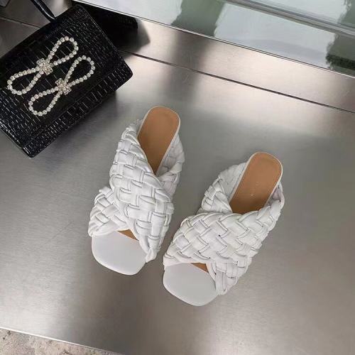 2021 Hot Sale Slipper  Casual Shoes Weave Printed Shoes Women Weave Net surface knit appearance Fashion Slipper