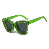2021 Wholesale frames diamond glasses vender wholesale rhinestone shades magazine cover Sunglesses