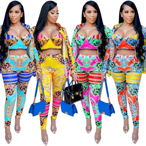 Fall Womens Clothing 2021 Sexy Bodycon Jumpsuit Deep V Zipper Neck Short Sleeve Sexy Clubwear Three Piece Pants Set