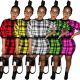 Women Fall Clothing Plaid Dresses Skirts Two Piece Set Women Fashion Coats Jackets 2 Piece Outfits Elegant Winter Dresses