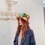 2021 wholesale newest women hat rainbow faux fur bucket hat fashion winter thickened warm hat for women