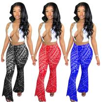 2021 autumn and winter new style Totem multi-coloured flared trousers Pants