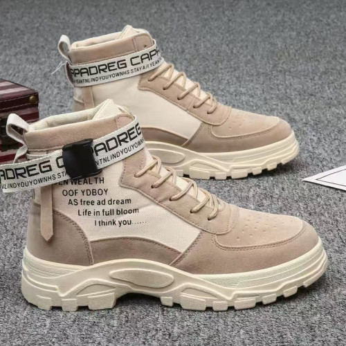 2021 Wholesale Men New Style Army Boots High Top Chunky Shoes Fashion Winter Ankle Boots