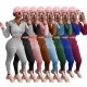 2021 Wholsale Casual Women Tracksuit Two Piece Set Sportsuit Jacket Coat And Long Pants Skinny Matching Set Clothes For Women Outfit