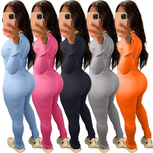 2021 Autumn Tracksuit Women Two Piece Set Jacket Coat And Long Pants Split Out Skinny Sportsuit Clothes For Women Outfit