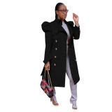 2021 Wholesale Long Winter Clothes For Women Long Full Length Solid Color Windbreaker Women Jacket Coat