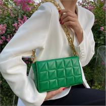 Female's Chains Messenger Handbag Leather PU Purse for Women 2021 Crossbody bag-purse Causal Diamond Lattice Shoulder Handbags