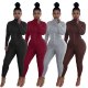 Plus Size Elastic Two Pieces Sets Women Workout Turtleneck Zipper Jackets and High Waist Pants Activewear Casual Skinny Outfits