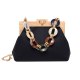 Wooden Gold Clip Handbag 2021 Designer New Personality Wood Clip Messenger Bag Color Disc Chain Women's Shoulder Bag