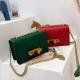 Metal Double Chains Skeleton Button Handbag for Women Small Desginer Fashion Crossbody Bag New PU Messenger Bags Solid Handbags