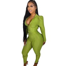 Casual Sporty Yoga Athleisure Two Piece Set Women Autumn Solid Hooded Zipper Long Sleeve Jacket+fitness Pencil Pant Streetwear