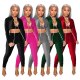 Autumn Winter Velvet Two Piece Matching Set Womens Outfits Lace Up Hollow Long Sleeve Crop Top and High Waist Skinny Legging Y2K