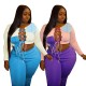 Plus Size XL~4XL Sexy 2 Piece Set Women Pants Sets Women Bandage Patchwork Crop Top Sweatpants Tracksuit Club Outfits Wholesale