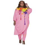Plus Size Women Clothing Off Shoulder Top and Pant Sets Ladies Jogging Suits Two Piece Sport Outfits Wholesale Dropshipping