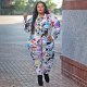 Plus Size Two Piece Outfits Jogging Femme 2 Piece Sets Womens Tracksuit Casual Outfits Printed Long Sleeve Shirt Pants Suits
