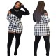 S-4XL Womens Tops and Blouses Plus Size Turtleneck Button Up Shirt Plaid Patchwork Long Sleeve Top Dress Wholesale Dropshipping