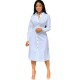2019 Autumn White Shirt Dress Women Button-up Knee-length Long Sleeve Shift Dress Office Lady Loose Casual Tunic Basic Dresses