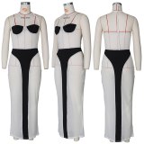 Patchwork Mesh Sheer Sexy Summer Dress Women Club Party Night Wear Long Dress Halter Backless See-through Maxi Dresses for Women