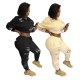 Streetwear Letter Print Two Piece Set Women Jogging Femme Casual Sportswear Fitness Crop Top +Sweatpants Tracksuit Women Outfits