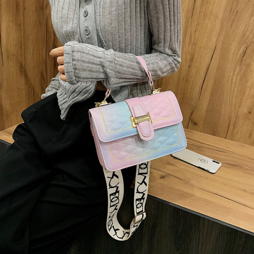 Ins Star Wide Shoulder Strap rainbow color suitable all set  one shoulder bags,handbags Pu leather bags