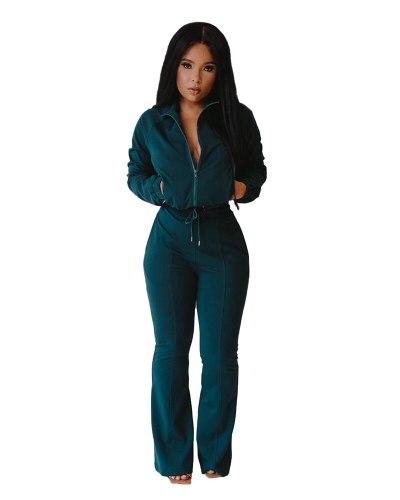 Autumn Tracksuit Women Two Piece Set Zipper Long Sleeve Jacket Top and Slim Flare Pants Sports Jogger Suit Female Casual Outfits