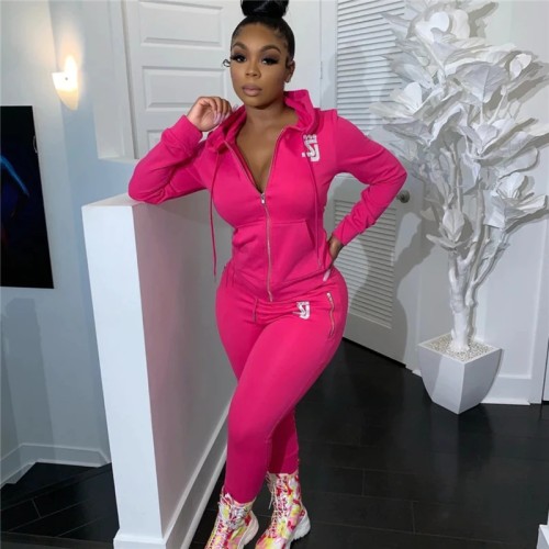 Autumn Clothes Zipper Hoodies Jacket Coat Top and Pants Sports Solid Tracksuit Women Two Piece Set Jogging Suit Female Outfits