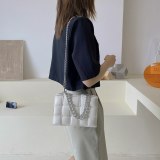 New Fashion Panelled Chain Shoulder Bag for Women 2021 Trend Brand Design Knitting Handbag Female Luxury Leather Crossbody Bags