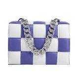 New Fashion Panelled Chain Shoulder Bag for Women 2021 Trend Brand Design Knitting Handbag Female Luxury Leather Crossbody Bags
