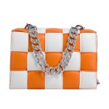 New Fashion Panelled Chain Shoulder Bag for Women 2021 Trend Brand Design Knitting Handbag Female Luxury Leather Crossbody Bags