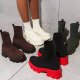 2021 Summer Autumn Ladies Breathable Short Ankle Boots Women Platform Sock Boots  Female Mid Heels Woman Comfort Shoes Plus Size