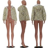 Winter Clothing Printed Bread Clothes Warm Down Zipper Fashion Hoodie Cropped Jackets Parkas Female Streetwear Wholesale Items