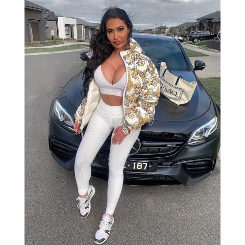 Winter Clothing Printed Bread Clothes Warm Down Zipper Fashion Hoodie Cropped Jackets Parkas Female Streetwear Wholesale Items