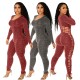 Women sexy Lace Up Hollow Out Skinny Jumpsuit Low Neck Full Sleeve Bodycon Overall Autumn Fitness Party Bodysuits Romper