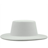 Simple Women Wool Felt Hats White Wide Brim Fedoras for Wedding Party Church Hats Pork Pie Fedora Hat Floppy Derby Triby Hats