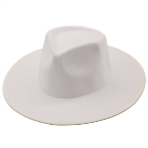 New Fashion Women Fedora Sun Hats Party Wool Hat Ladies Wide Brim Church Hats Derby White Holiday Beach Hat Wholesale