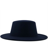 Simple Women Wool Felt Hats White Wide Brim Fedoras for Wedding Party Church Hats Pork Pie Fedora Hat Floppy Derby Triby Hats